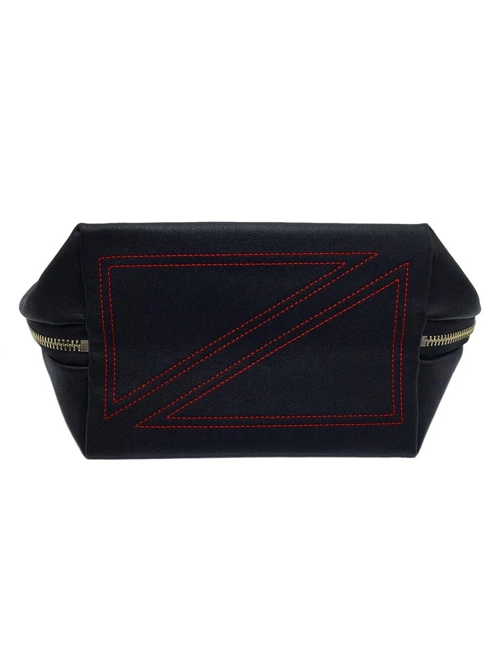 KUSSHI Black Makeup Bag TravelOrganizer Red Lining Zip Pouch